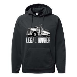 Tow Truck Driver Legal Hooker Funny Big Wrecker Performance Fleece Hoodie