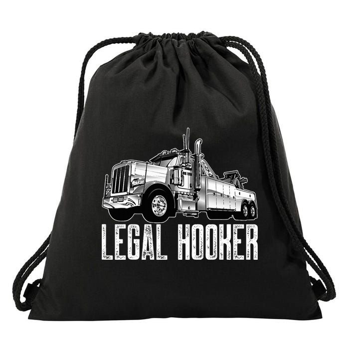 Tow Truck Driver Legal Hooker Funny Big Wrecker Drawstring Bag