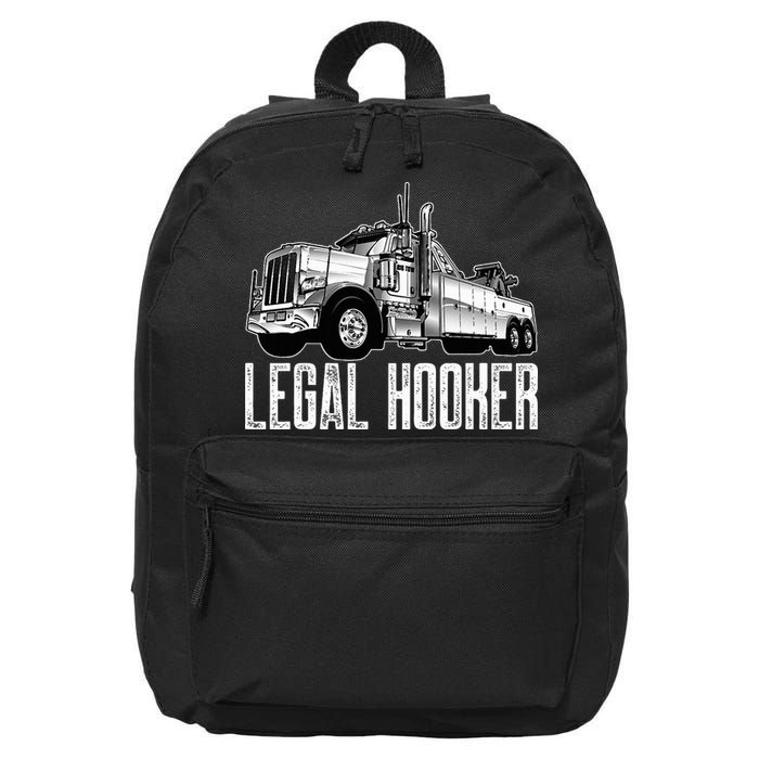 Tow Truck Driver Legal Hooker Funny Big Wrecker 16 in Basic Backpack