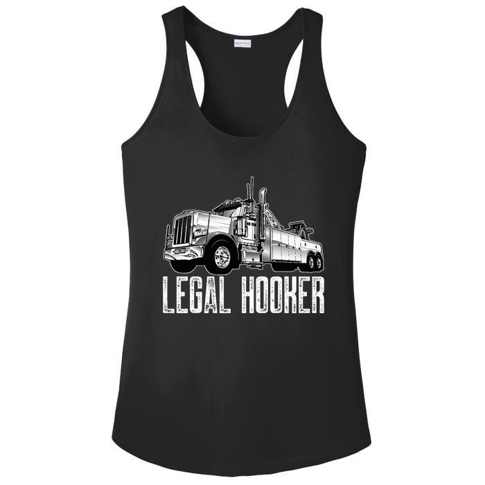 Tow Truck Driver Legal Hooker Funny Big Wrecker Ladies PosiCharge Competitor Racerback Tank