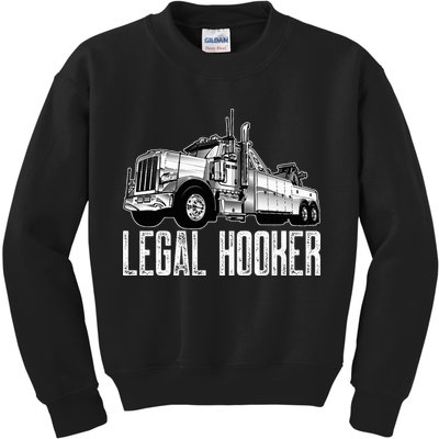 Tow Truck Driver Legal Hooker Funny Big Wrecker Kids Sweatshirt