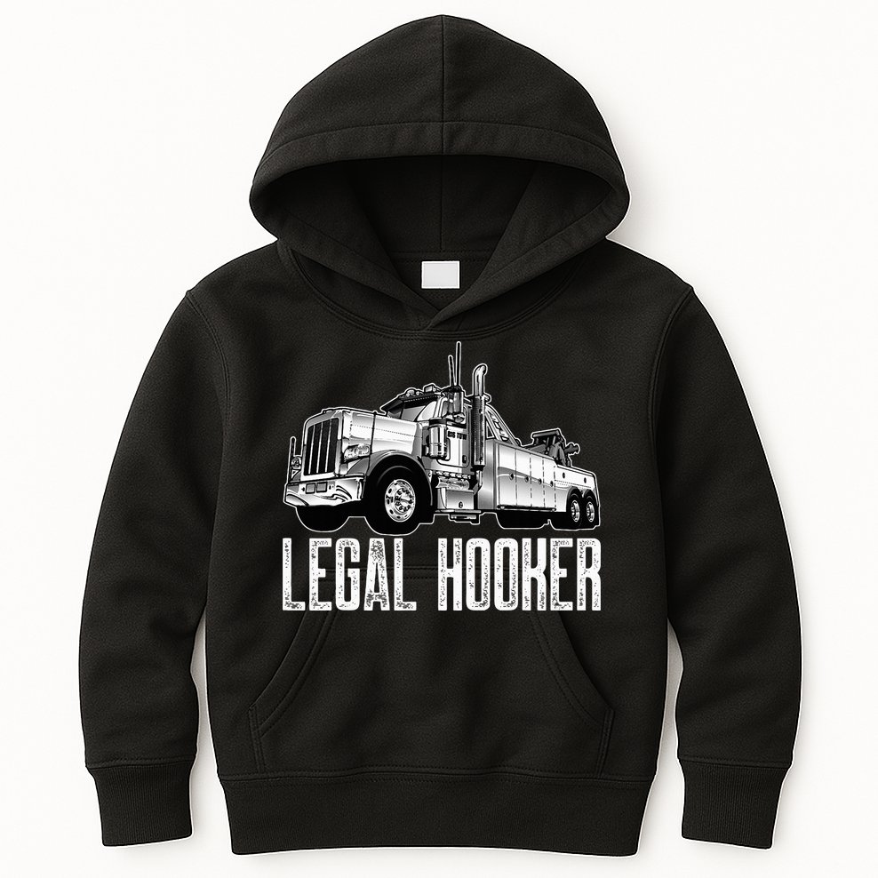 Tow Truck Driver Legal Hooker Funny Big Wrecker Kids Hoodie