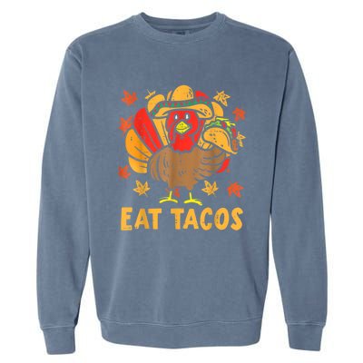 Thanksgiving Turkey Eat Tacos Funny Boys Turkey Garment-Dyed Sweatshirt