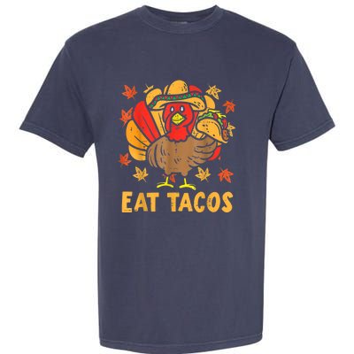 Thanksgiving Turkey Eat Tacos Funny Boys Turkey Garment-Dyed Heavyweight T-Shirt