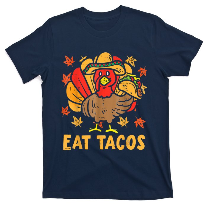 Thanksgiving Turkey Eat Tacos Funny Boys Turkey T-Shirt