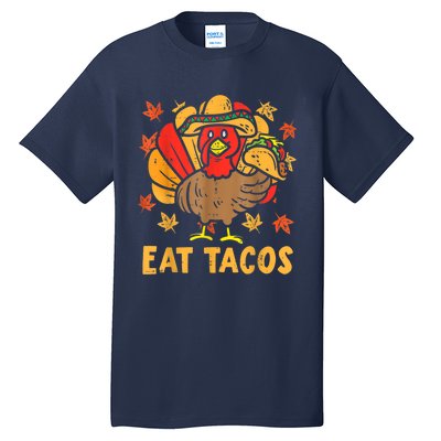 Thanksgiving Turkey Eat Tacos Funny Boys Turkey Tall T-Shirt