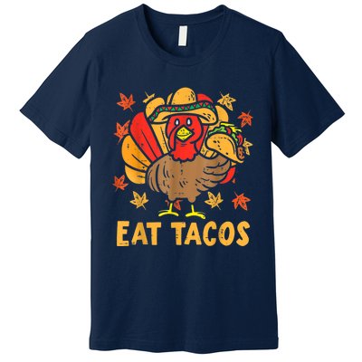 Thanksgiving Turkey Eat Tacos Funny Boys Turkey Premium T-Shirt