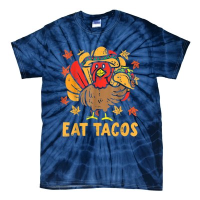 Thanksgiving Turkey Eat Tacos Funny Boys Turkey Tie-Dye T-Shirt