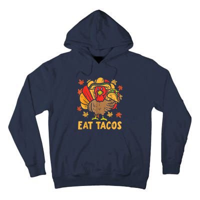 Thanksgiving Turkey Eat Tacos Funny Boys Turkey Tall Hoodie