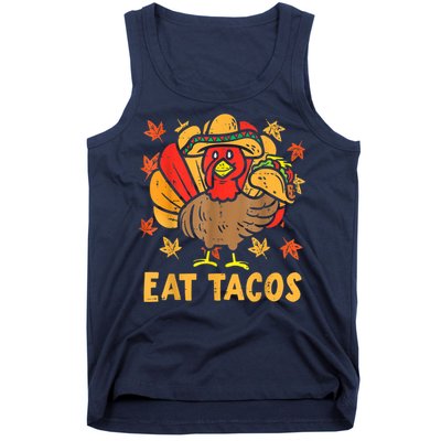 Thanksgiving Turkey Eat Tacos Funny Boys Turkey Tank Top