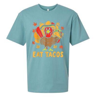 Thanksgiving Turkey Eat Tacos Funny Boys Turkey Sueded Cloud Jersey T-Shirt