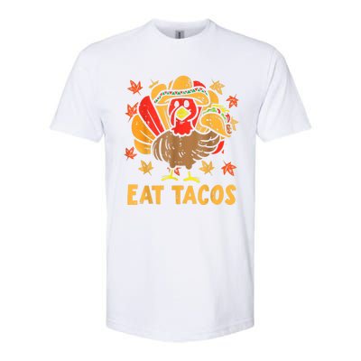 Thanksgiving Turkey Eat Tacos Funny Boys Turkey Softstyle CVC T-Shirt