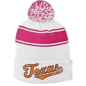 Texas Stripe Pom Pom Beanie