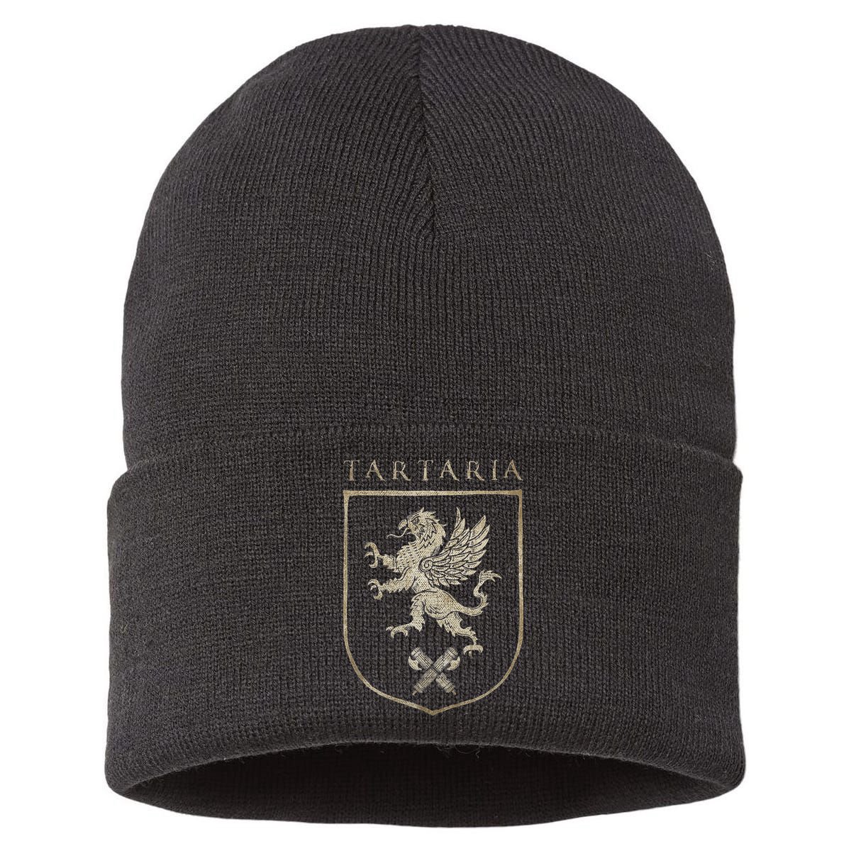 Tartaria Tartarian Empire Griffin, Tartary Family Crest Sustainable Knit Beanie