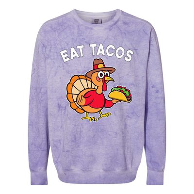 Thanksgiving Turkey Eat Tacos Mexican Colorblast Crewneck Sweatshirt