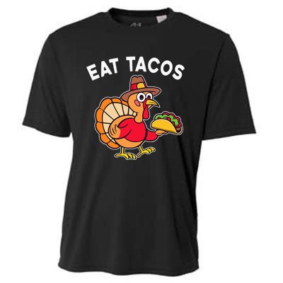 Thanksgiving Turkey Eat Tacos Mexican Cooling Performance Crew T-Shirt