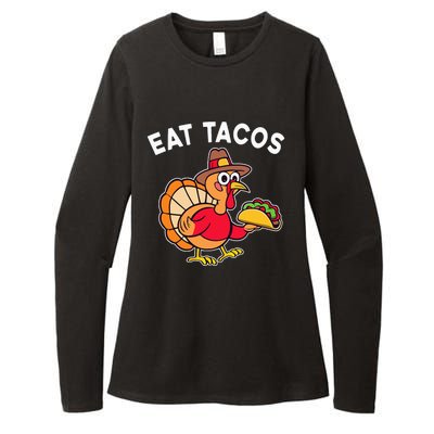 Thanksgiving Turkey Eat Tacos Mexican Womens CVC Long Sleeve Shirt