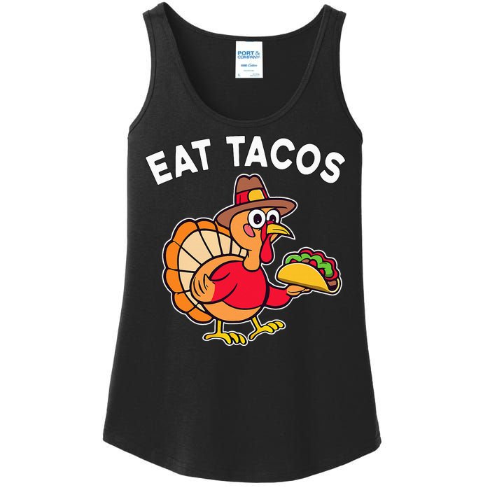 Thanksgiving Turkey Eat Tacos Mexican Ladies Essential Tank