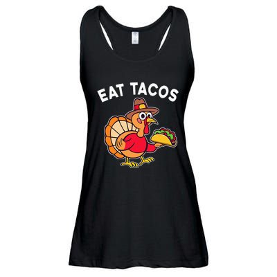 Thanksgiving Turkey Eat Tacos Mexican Ladies Essential Flowy Tank