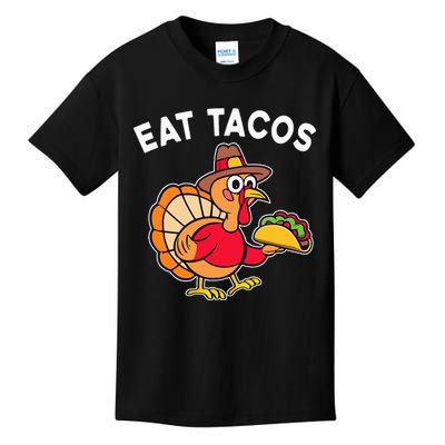 Thanksgiving Turkey Eat Tacos Mexican Kids T-Shirt