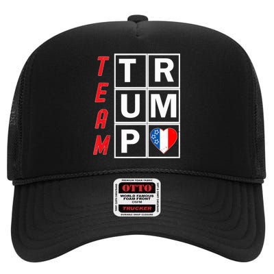 Team Trump Election Design Pro Republican Party High Crown Mesh Back Trucker Hat