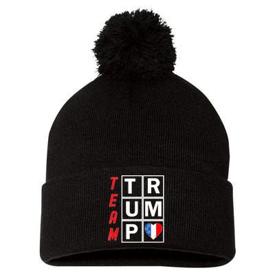 Team Trump Election Design Pro Republican Party Pom Pom 12in Knit Beanie