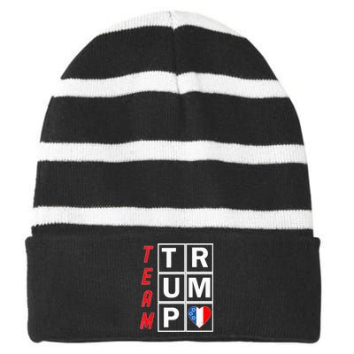 Team Trump Election Design Pro Republican Party Striped Beanie with Solid Band