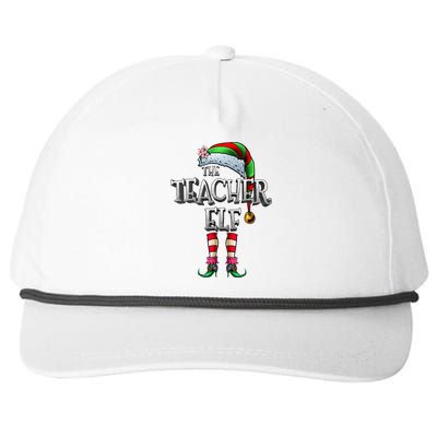 The Teacher Elf  Matching Family Funny Christmas Elf Snapback Five-Panel Rope Hat