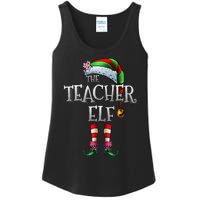 The Teacher Elf  Matching Family Funny Christmas Elf Ladies Essential Tank