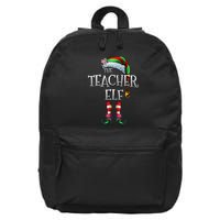 The Teacher Elf  Matching Family Funny Christmas Elf 16 in Basic Backpack