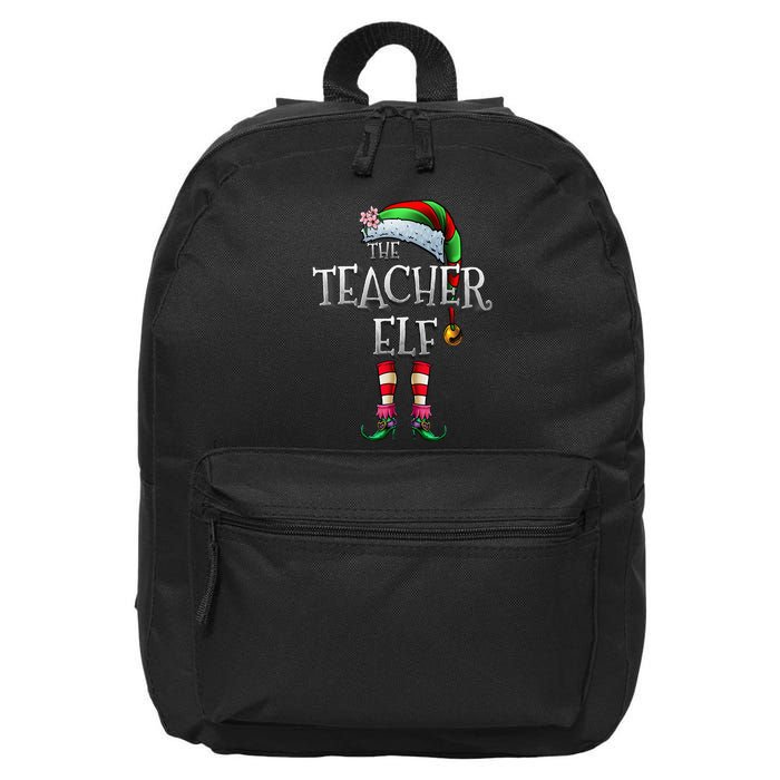 The Teacher Elf  Matching Family Funny Christmas Elf 16 in Basic Backpack