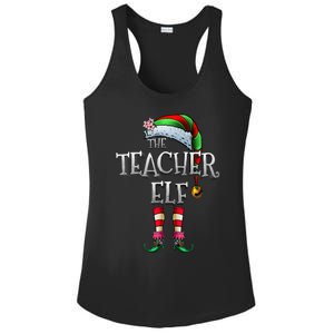 The Teacher Elf  Matching Family Funny Christmas Elf Ladies PosiCharge Competitor Racerback Tank