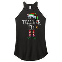 The Teacher Elf  Matching Family Funny Christmas Elf Women's Perfect Tri Rocker Tank