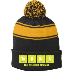 Tennis The Essential Element Tournament Sports Lover Stripe Pom Pom Beanie