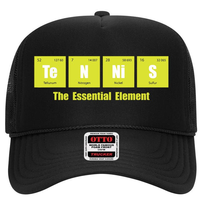 Tennis The Essential Element Tournament Sports Lover High Crown Mesh Back Trucker Hat