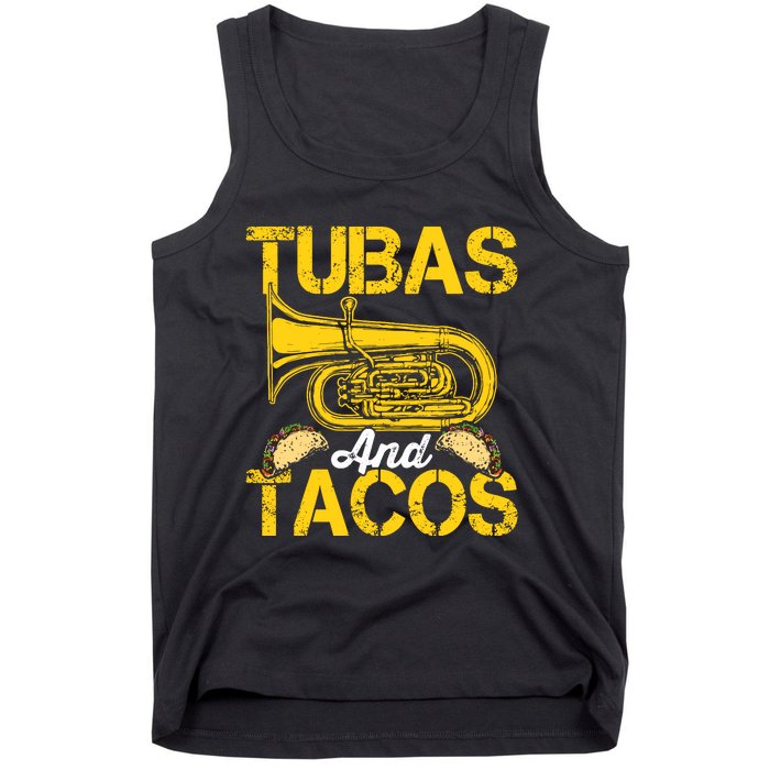 Tubas Tacos Expert Tuba Player Musician Music Playing Lover Tank Top