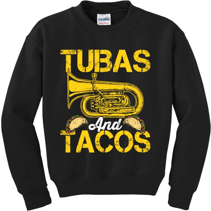 Tubas Tacos Expert Tuba Player Musician Music Playing Lover Kids Sweatshirt