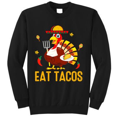 Thanksgiving Turkey Eat Tacos Funny Boys Turkey Sweatshirt