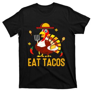 Thanksgiving Turkey Eat Tacos Funny Boys Turkey T-Shirt