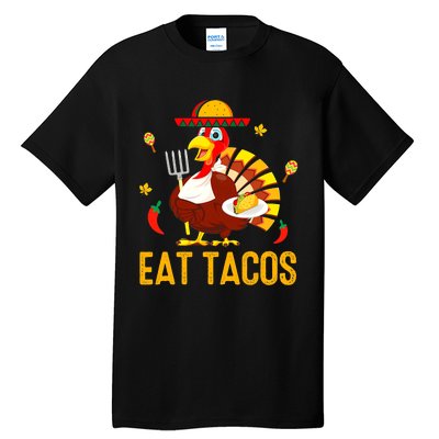 Thanksgiving Turkey Eat Tacos Funny Boys Turkey Tall T-Shirt