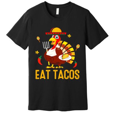 Thanksgiving Turkey Eat Tacos Funny Boys Turkey Premium T-Shirt