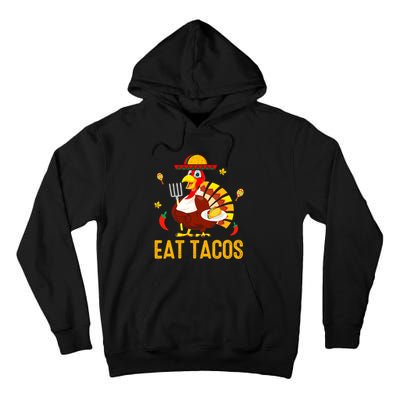 Thanksgiving Turkey Eat Tacos Funny Boys Turkey Tall Hoodie