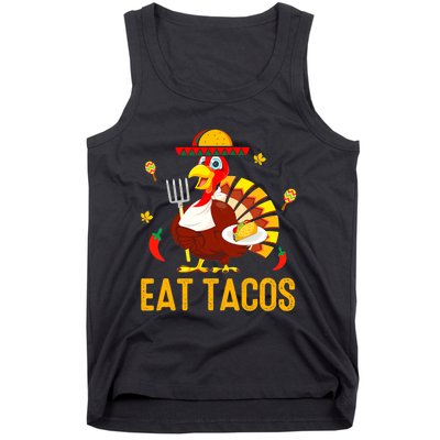 Thanksgiving Turkey Eat Tacos Funny Boys Turkey Tank Top