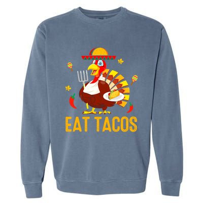 Thanksgiving Turkey Eat Tacos Funny Boys Turkey Garment-Dyed Sweatshirt