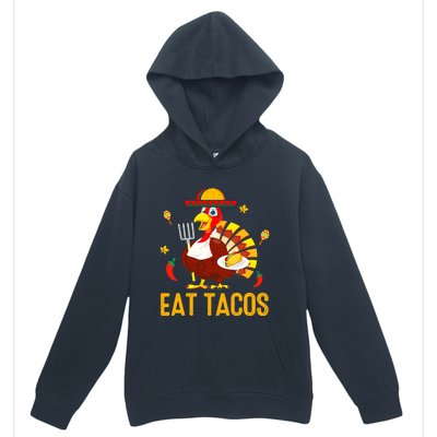 Thanksgiving Turkey Eat Tacos Funny Boys Turkey Urban Pullover Hoodie