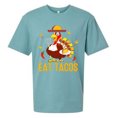 Thanksgiving Turkey Eat Tacos Funny Boys Turkey Sueded Cloud Jersey T-Shirt