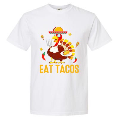 Thanksgiving Turkey Eat Tacos Funny Boys Turkey Garment-Dyed Heavyweight T-Shirt