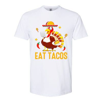 Thanksgiving Turkey Eat Tacos Funny Boys Turkey Softstyle CVC T-Shirt