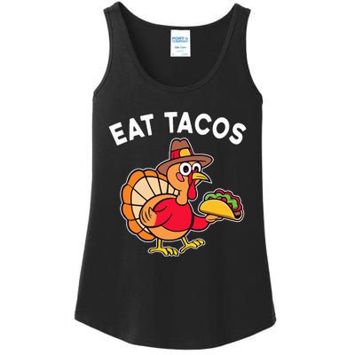 Thanksgiving Turkey Eat Tacos Mexican Thanksgiving Fun Ladies Essential Tank