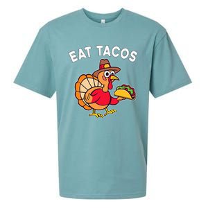 Thanksgiving Turkey Eat Tacos Mexican Thanksgiving Fun Sueded Cloud Jersey T-Shirt